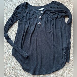 Free People We the Free Long Sleeve Lounge Flowy Top black xs
